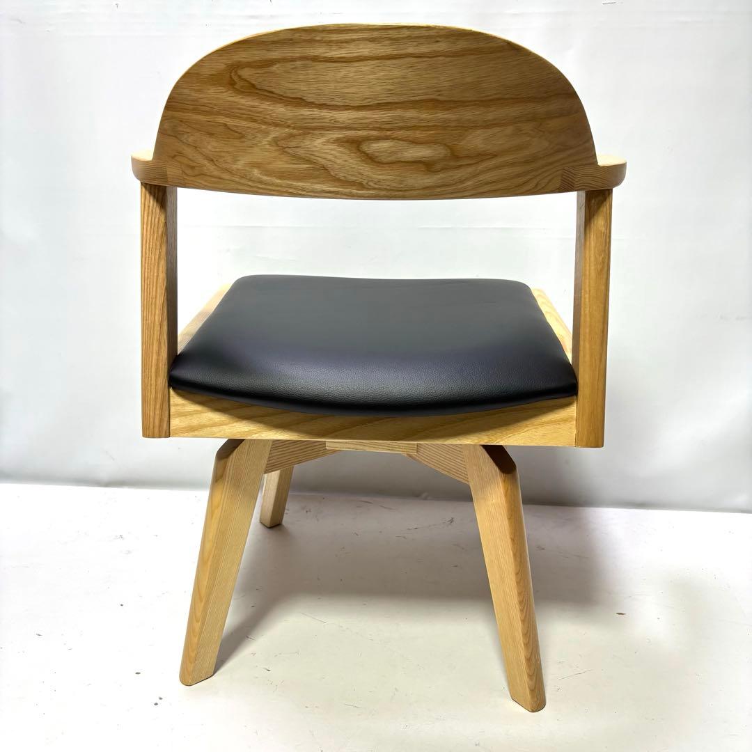 【未使用】回転式ダイニングチェア　ナチュラル×ブラック