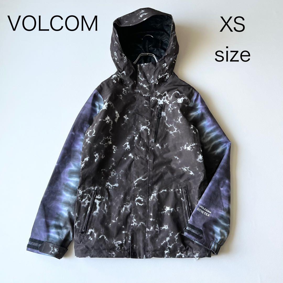 3282 ボルコム　ジャケット ゴアテックス 総柄　黒　青　XS
