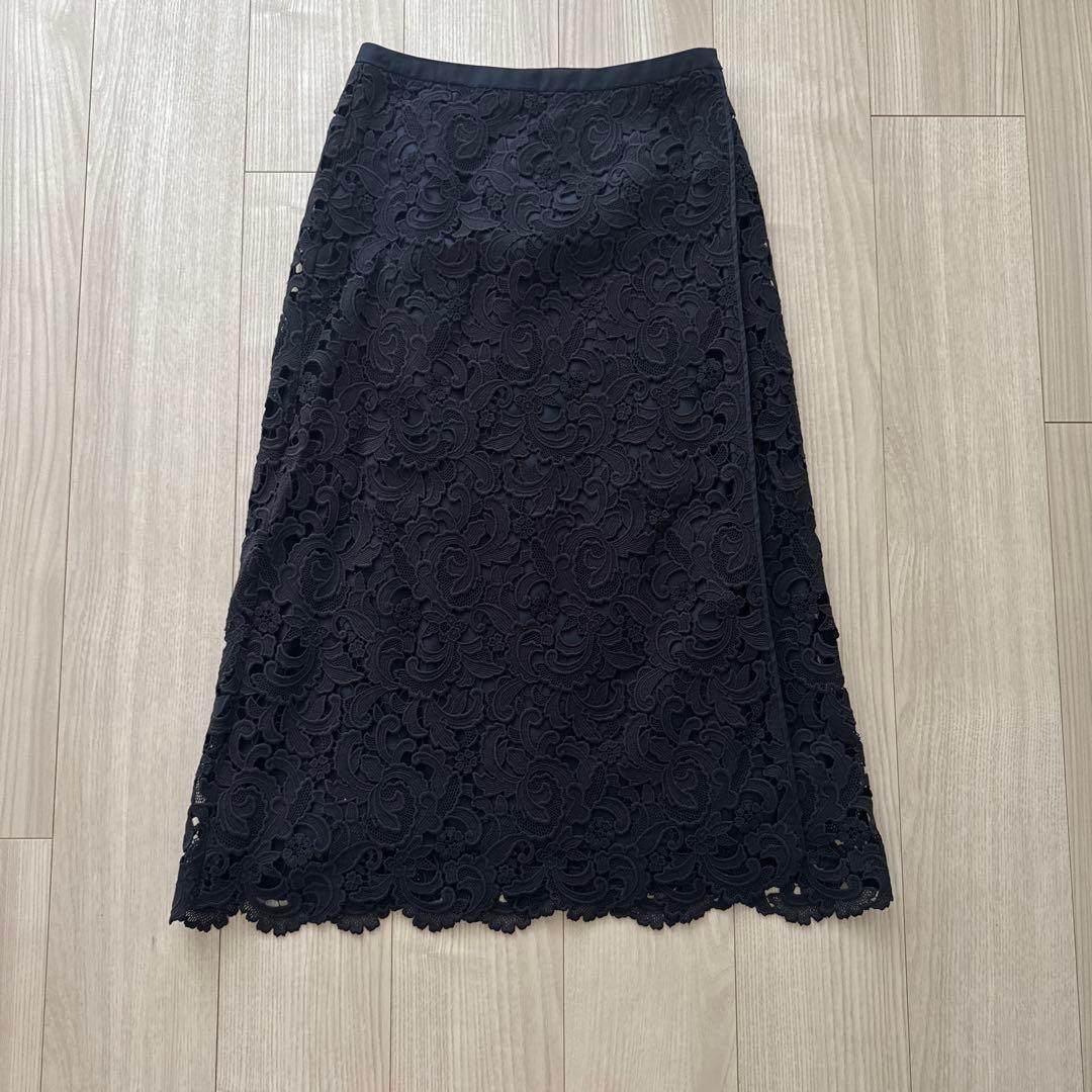 Drawer ネイビー レースラップスカート