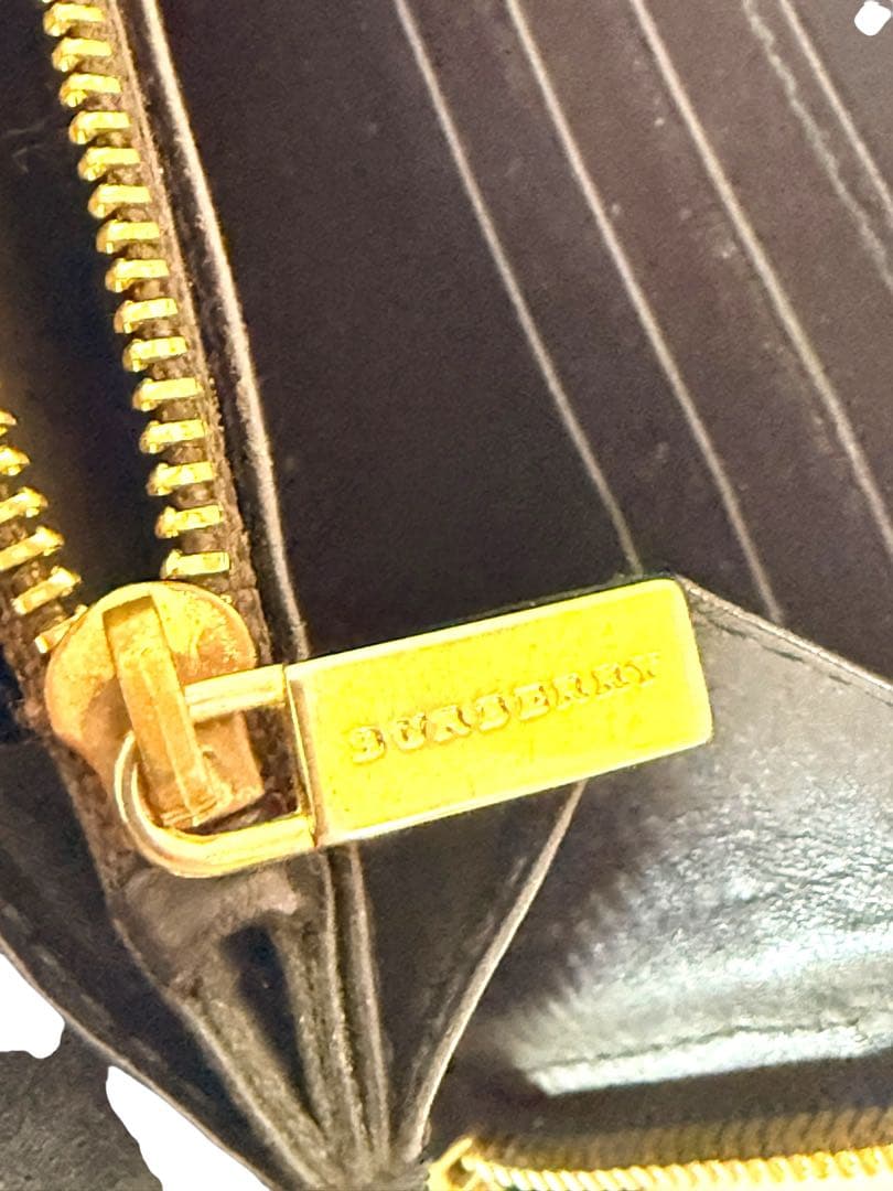 美品☆BURBERRY 長財布 シャドーホース ノバチェック ラウンドジップ