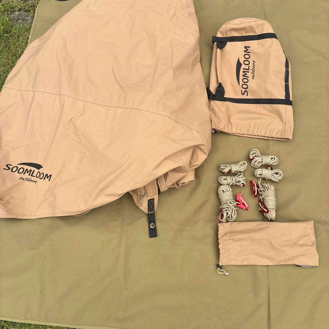 焚き火が出来る‼️ SOOMLOOM TCタープ・ポールセット