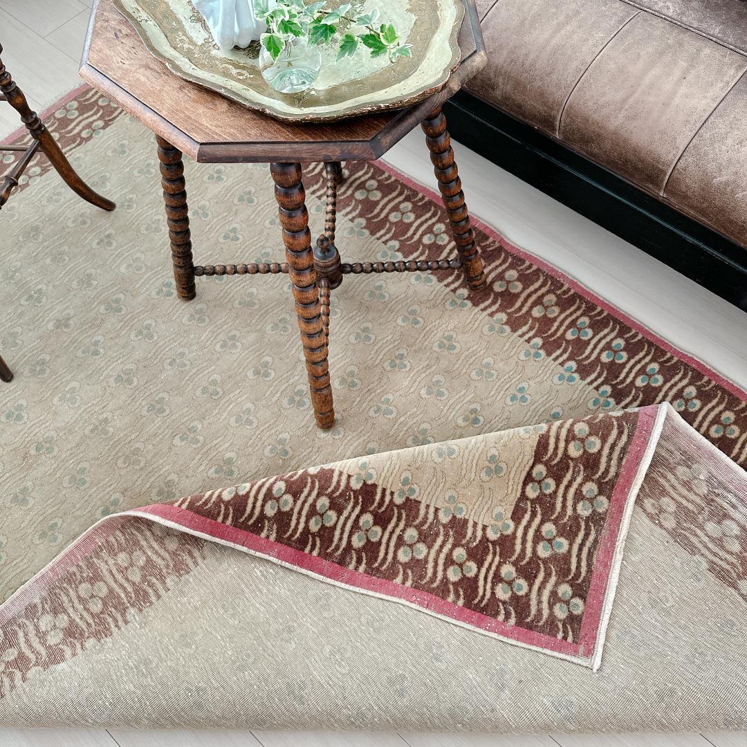 【訳アリ】トルコ ヴィンテージラグ A98 レア 最高級 カイセリ グレージュ