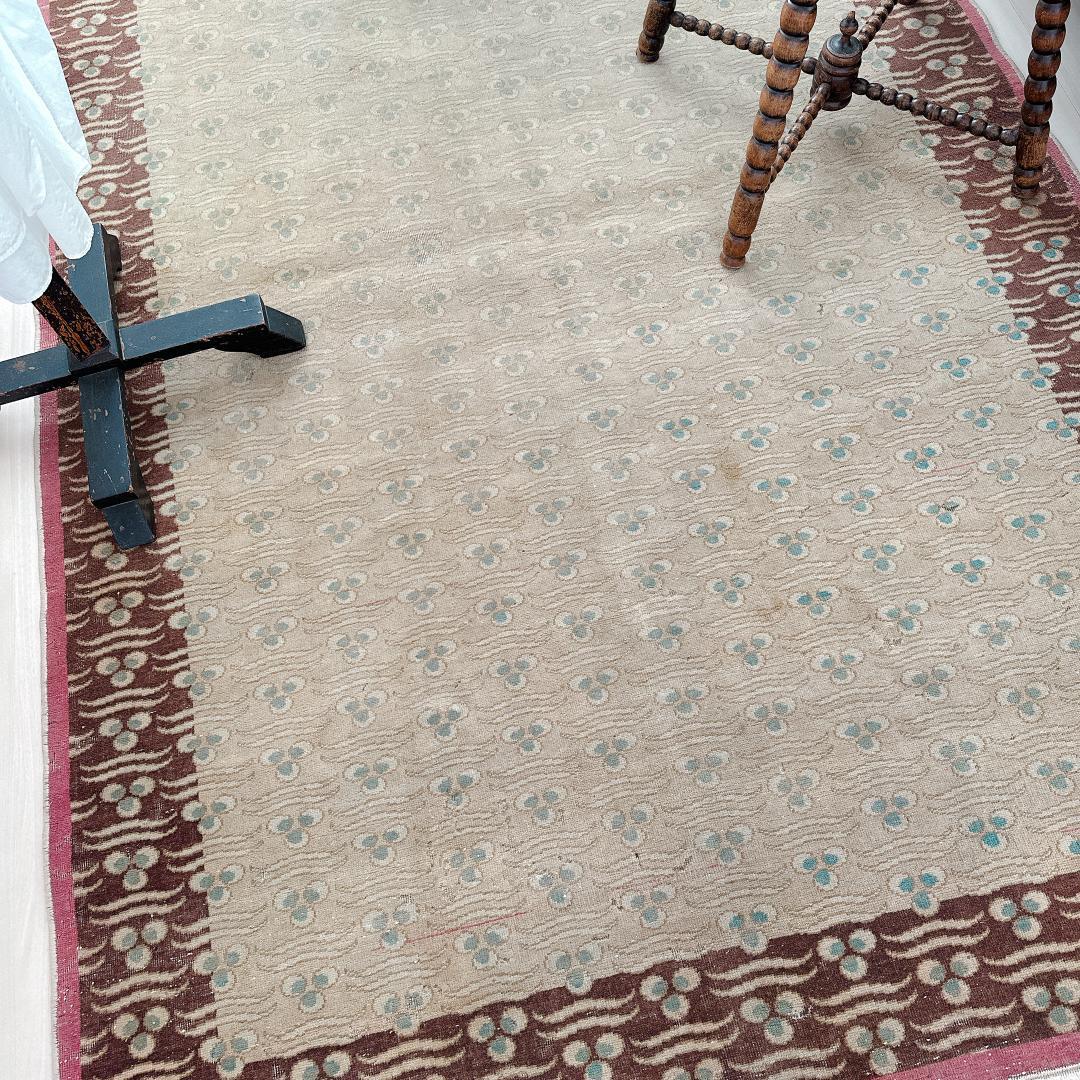 【訳アリ】トルコ ヴィンテージラグ A98 レア 最高級 カイセリ グレージュ