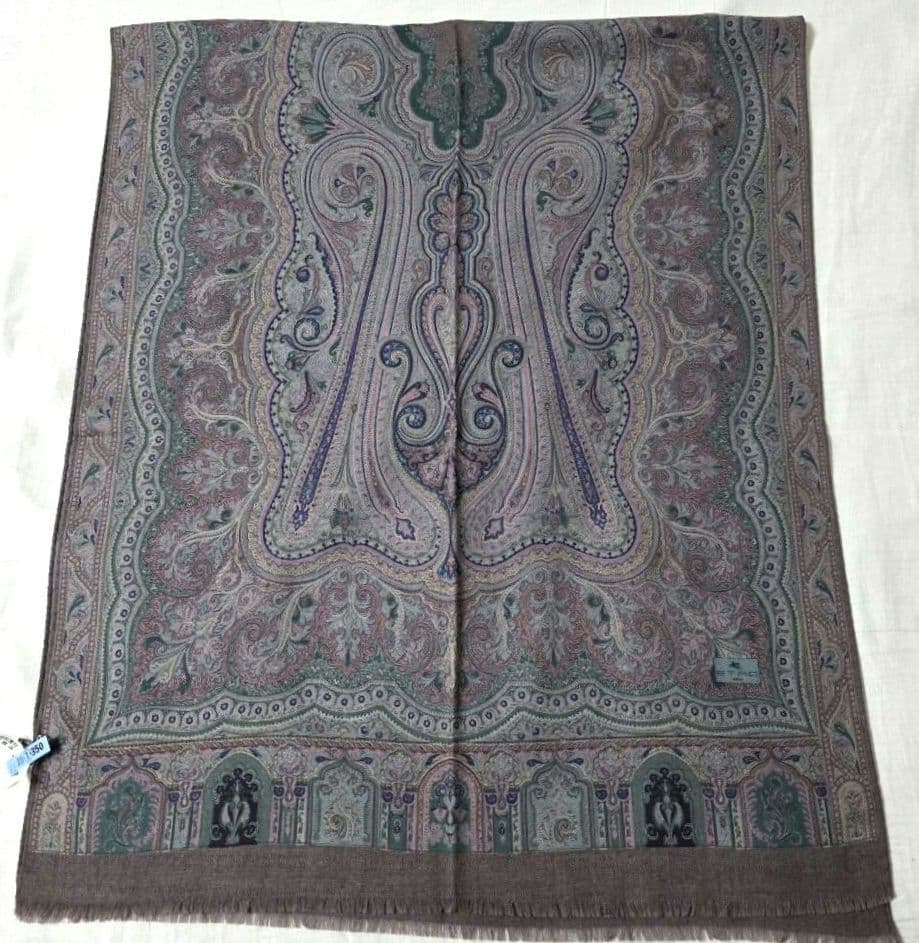 ETRO ペイズリー柄 ストール ウールシルク 60×160cm