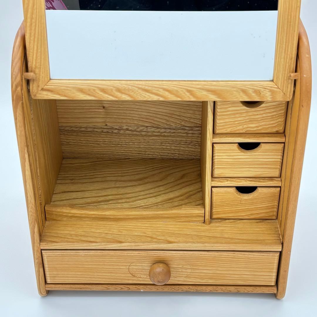 レトロ コスメボックス 蛇腹シャッター 木製