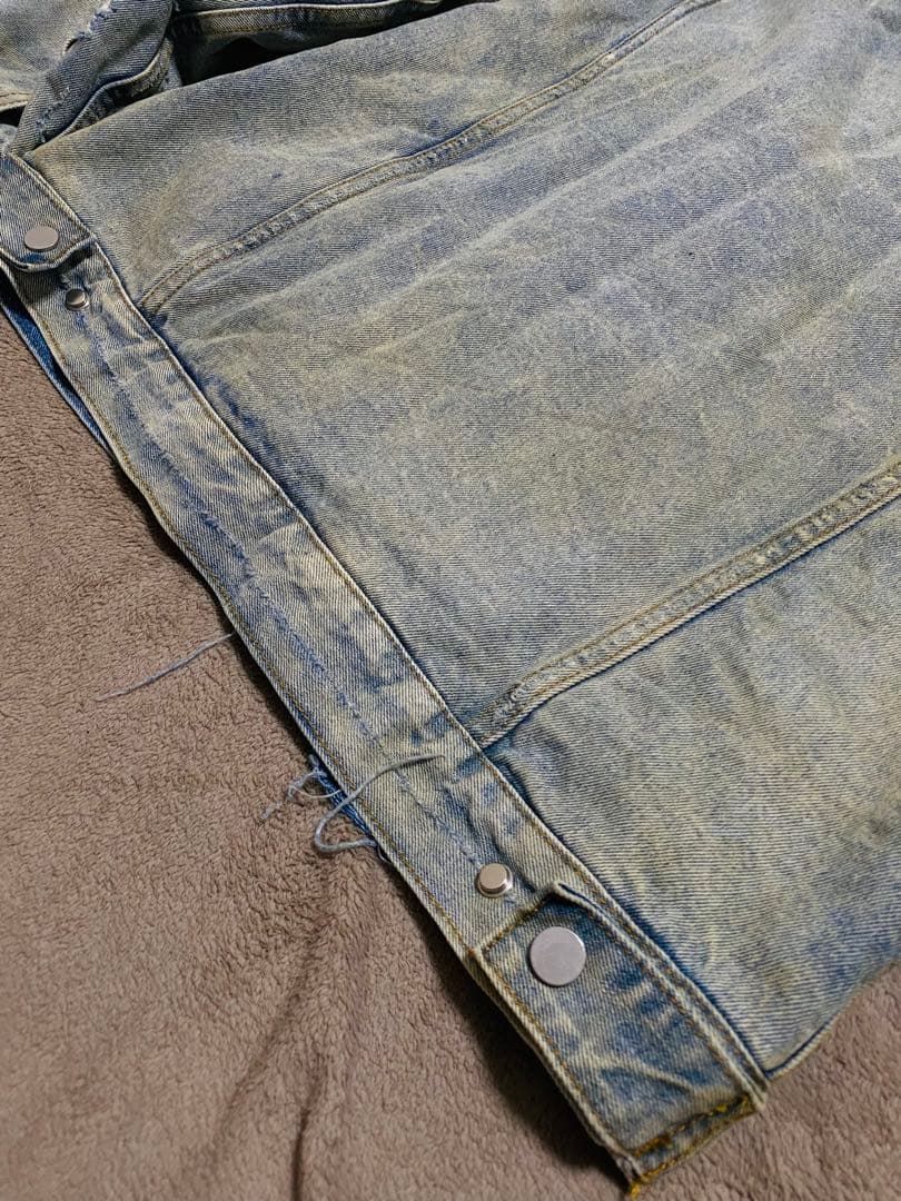 mnml 骨刺繍 デニムジャケット vintage スタジャン スカジャン