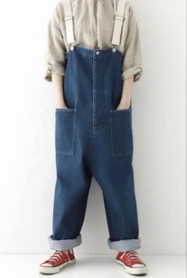 【美品】ネストローブ nestrobe デニムデッキサロペット