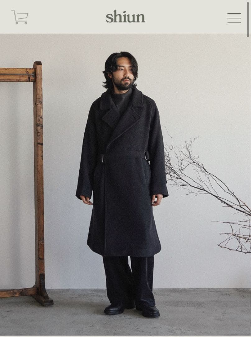 25AW shiun TIELOCKEN MELTON COAT S 未使用