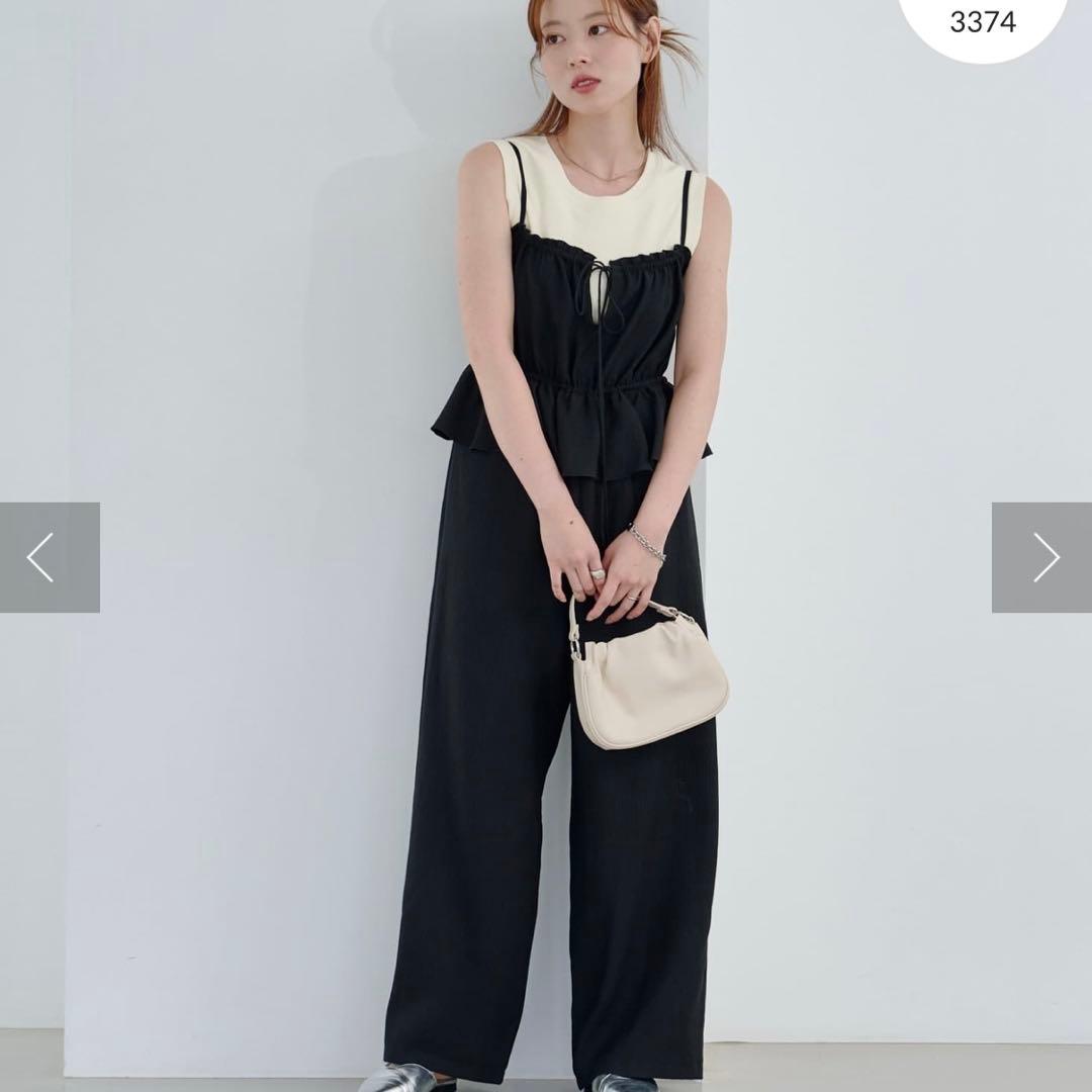 カスタネ ペプラムキャミサロペット サイズ0 ブラック