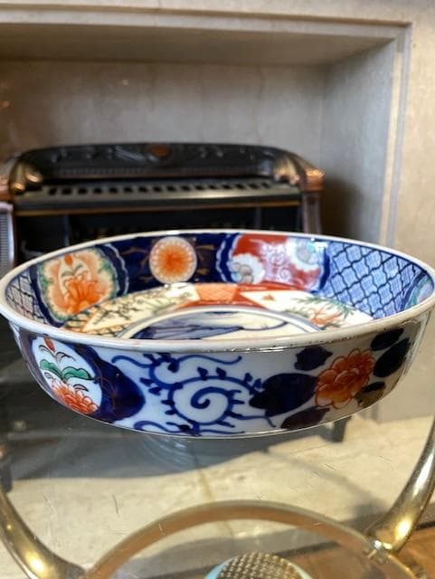 和風模様の陶器ボウル 大