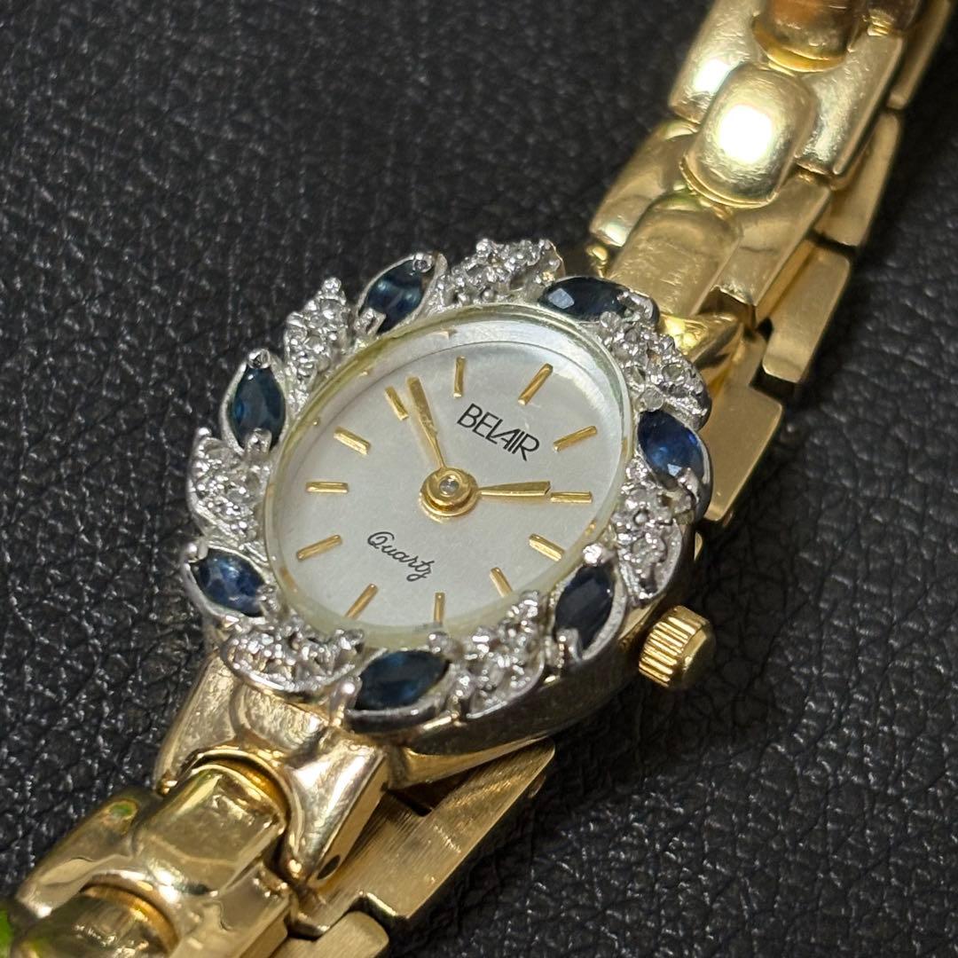 BEL AIR クォーツ腕時計 宝石風デザイン ベルエアー 562.101