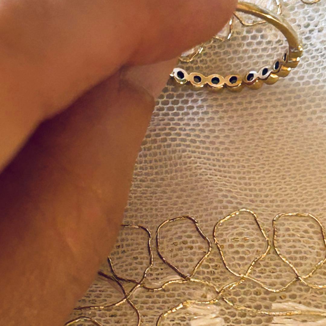 セイレーンアズーロ　ハーフエタニティ　リング　指輪　K10