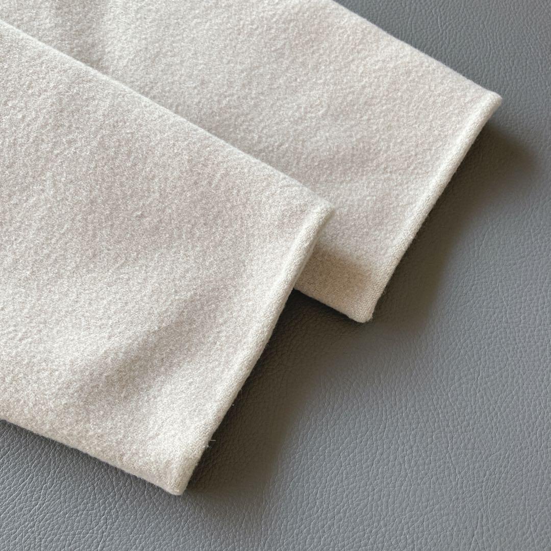 s*a様 ソージュ　ウールリバーローブコート　ロング　ベルト付き　グレージュ　S