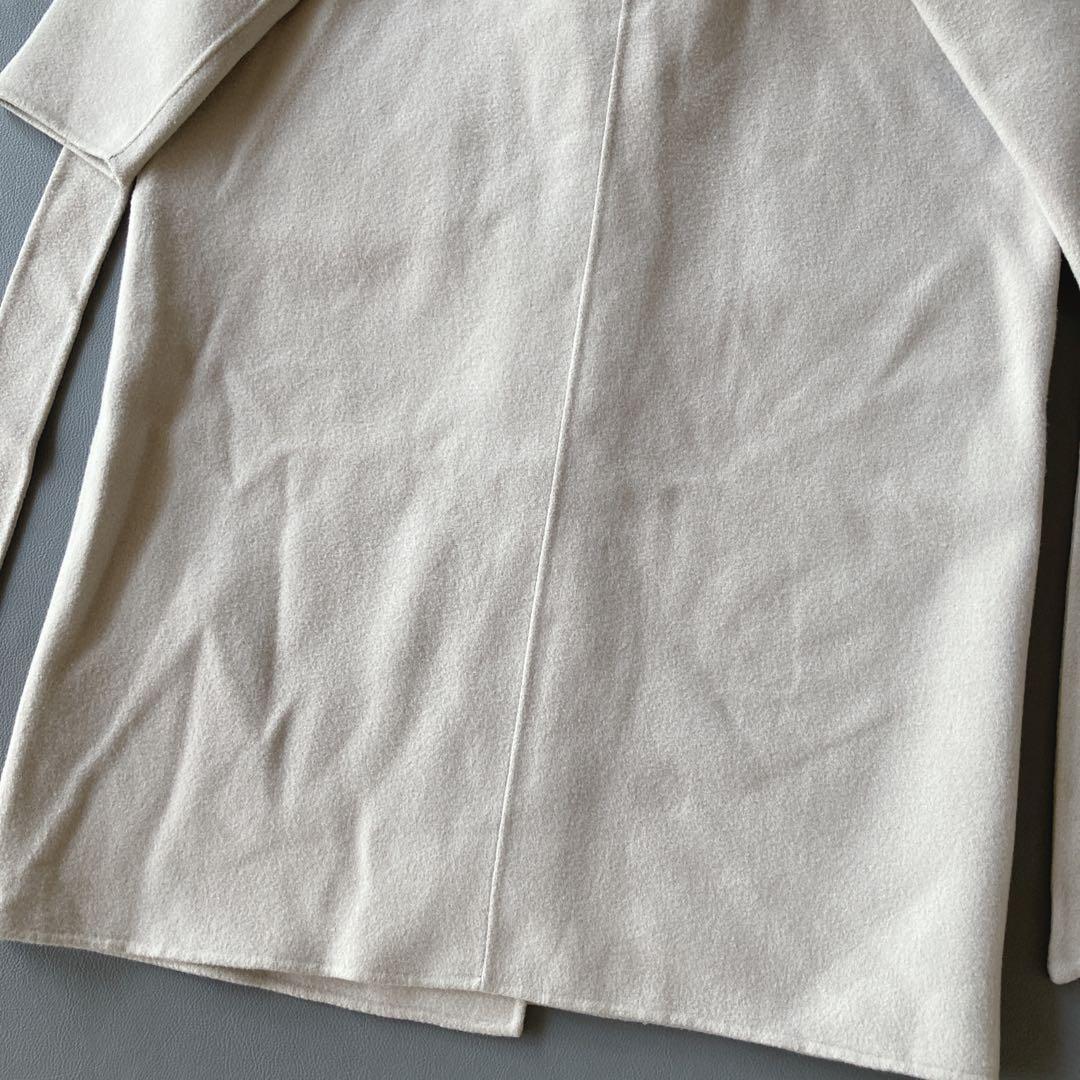 s*a様 ソージュ　ウールリバーローブコート　ロング　ベルト付き　グレージュ　S