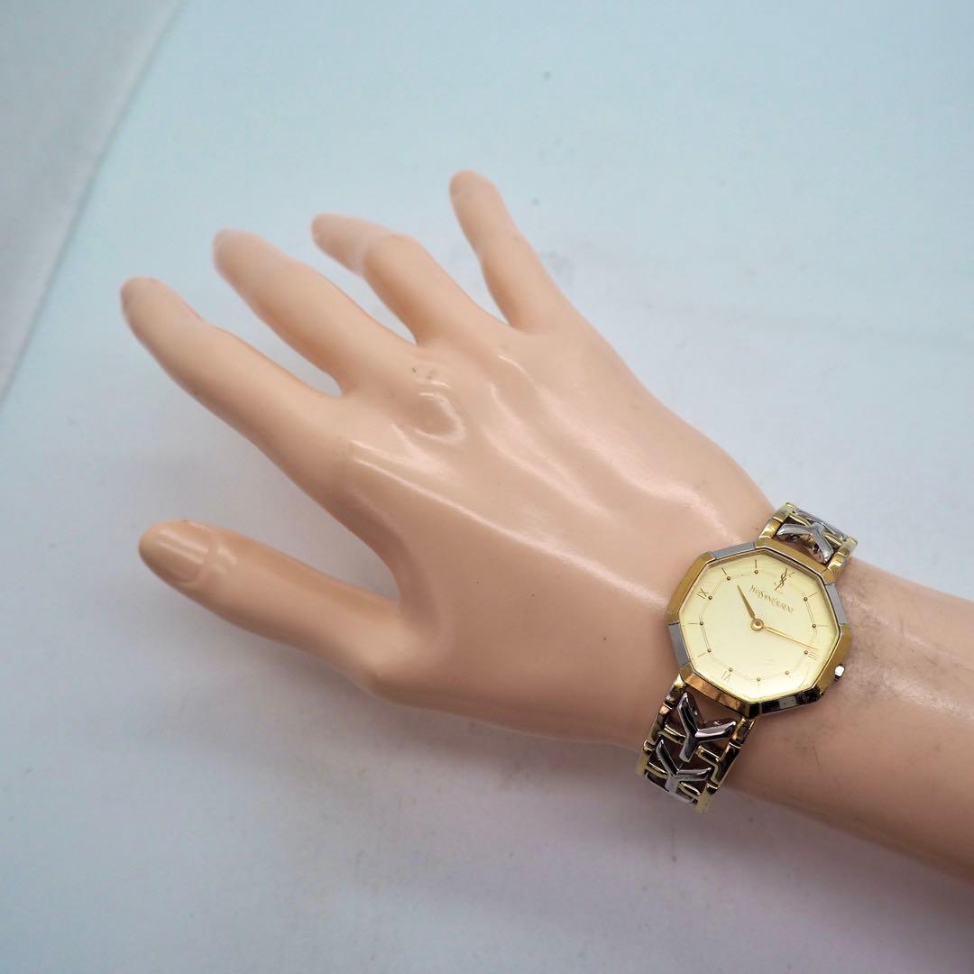 209 稼働 イヴサンローラン　時計 オクタゴン レディース ゴールド　希少