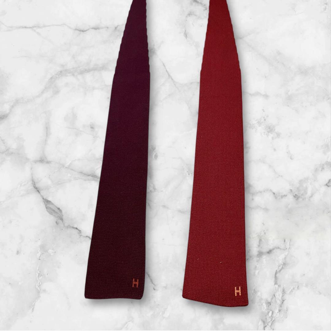 【箱付き】HERMES エルメス　ニットタイ　4色　H柄　ファソネ　ソリッド