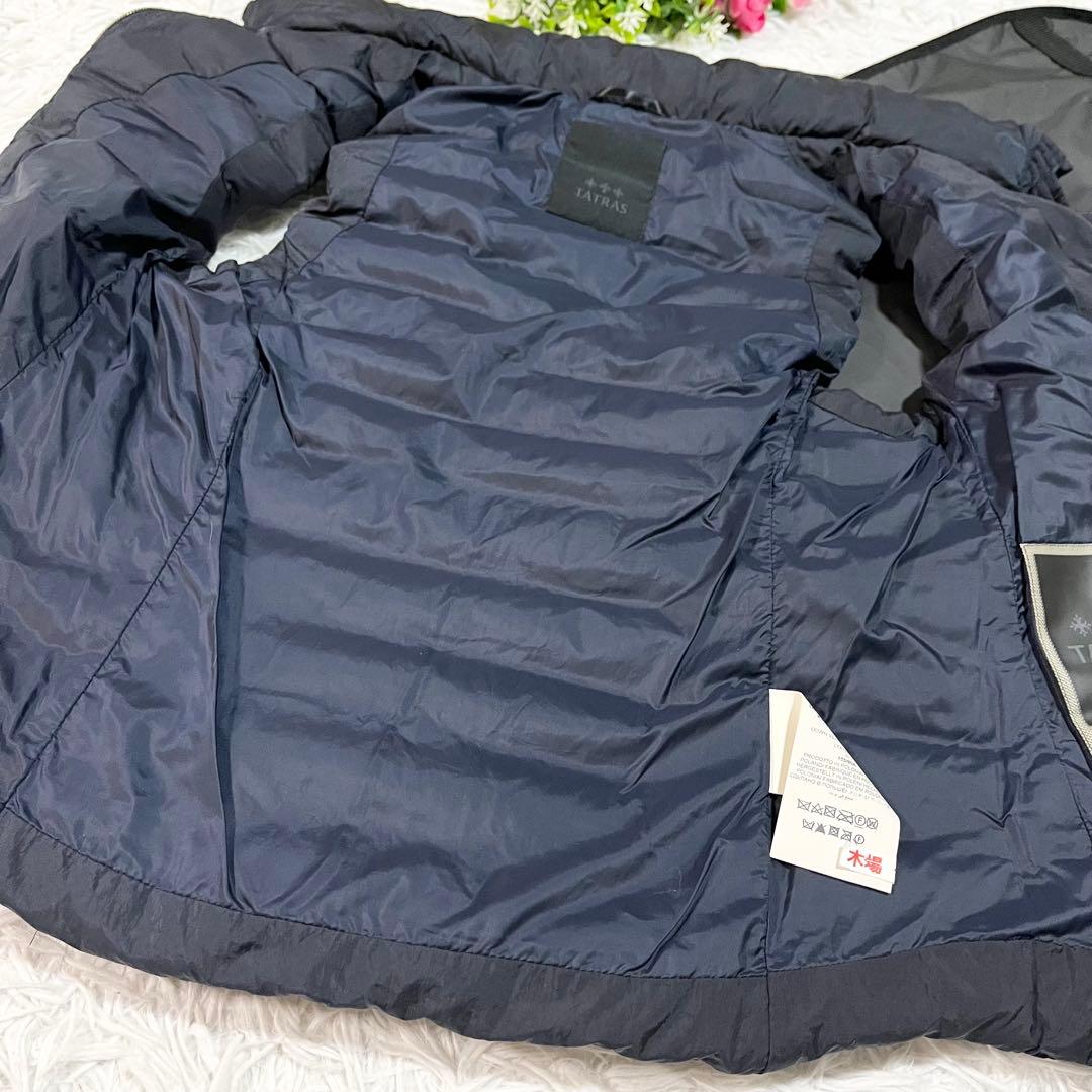 美品 タトラス オルシエラ 軽量ダウンベスト 紺　1 ラクーンファー　3way