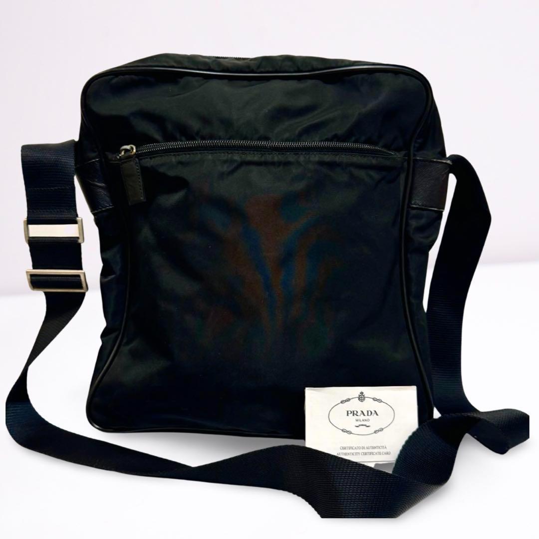 【正規品】プラダ PRADA メッセンジャーバッグ 三角ロゴ 黒 ユニセックス