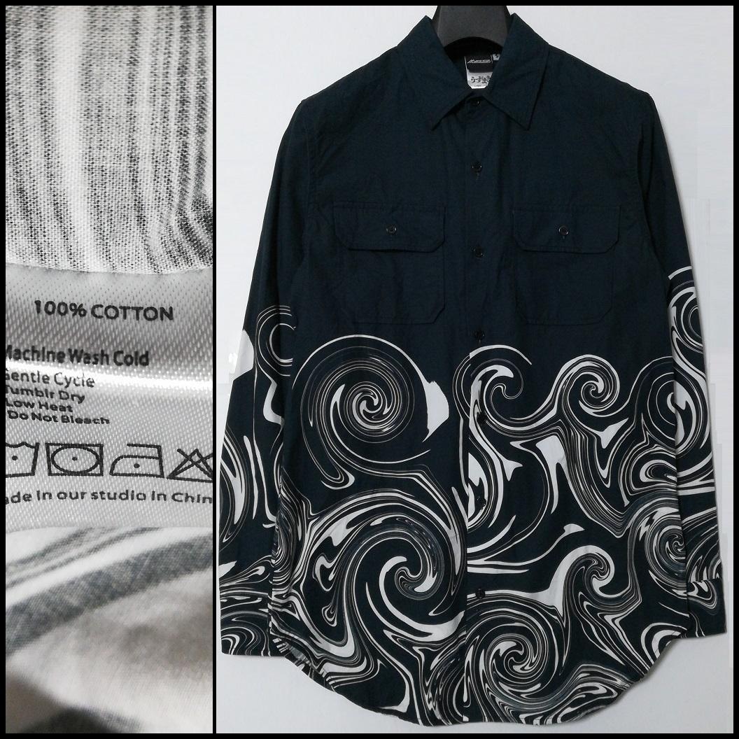 伊藤潤二 うずまき 両面 ドレスシャツ messa store 長袖シャツ 黒S