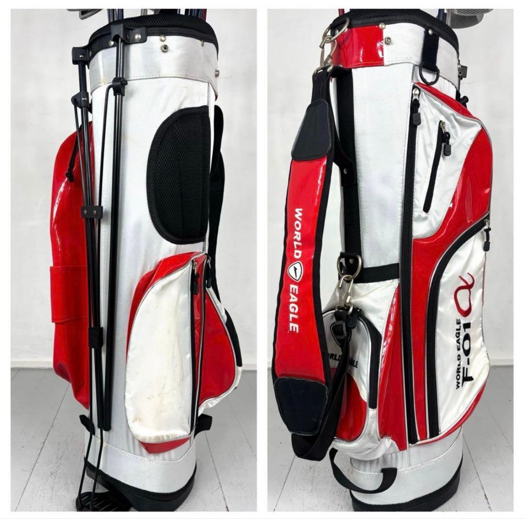 ゴルフクラブ　セット 赤/白 キャディバッグ付き