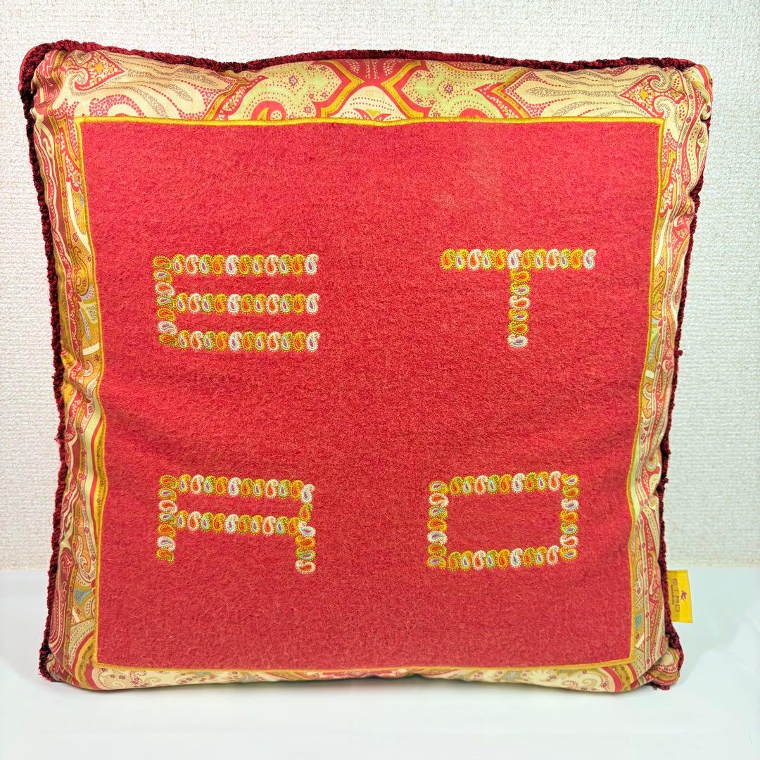 ETRO エトロ　ペイズリー柄　ロゴクッション　イタリア製