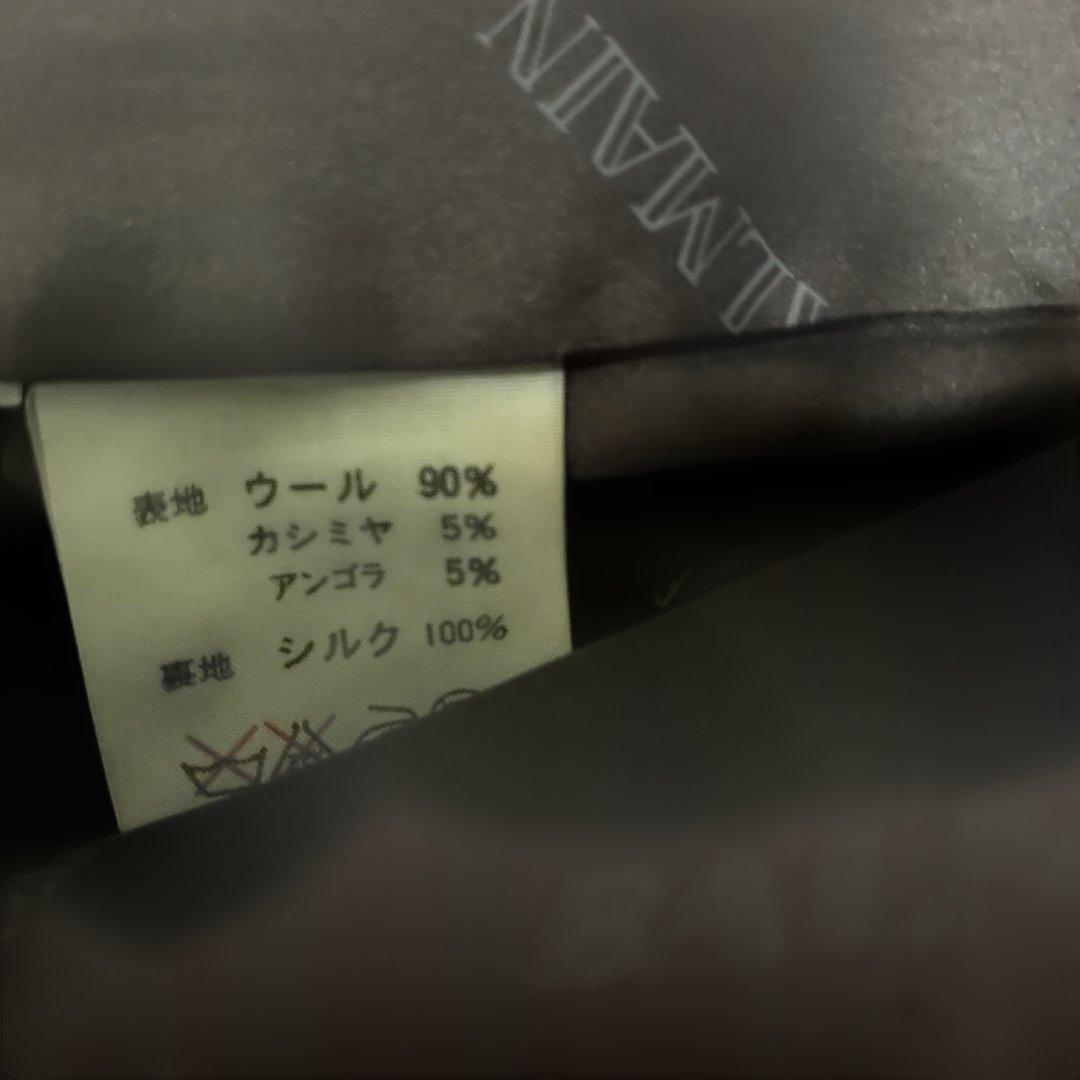 BALMAIN ダークブラウン ロングコート（裏シルク）