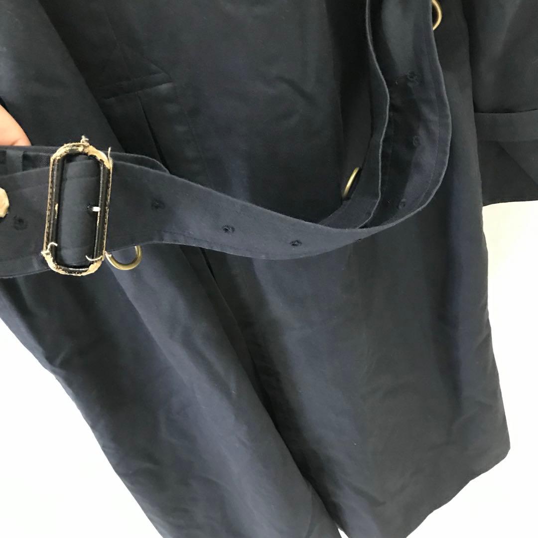 80ｓ英国製 Ｂｕｒｂｅｒｒｙ‘ｓ ノバチェック トレンチコート 希少 紺 Ｍ程