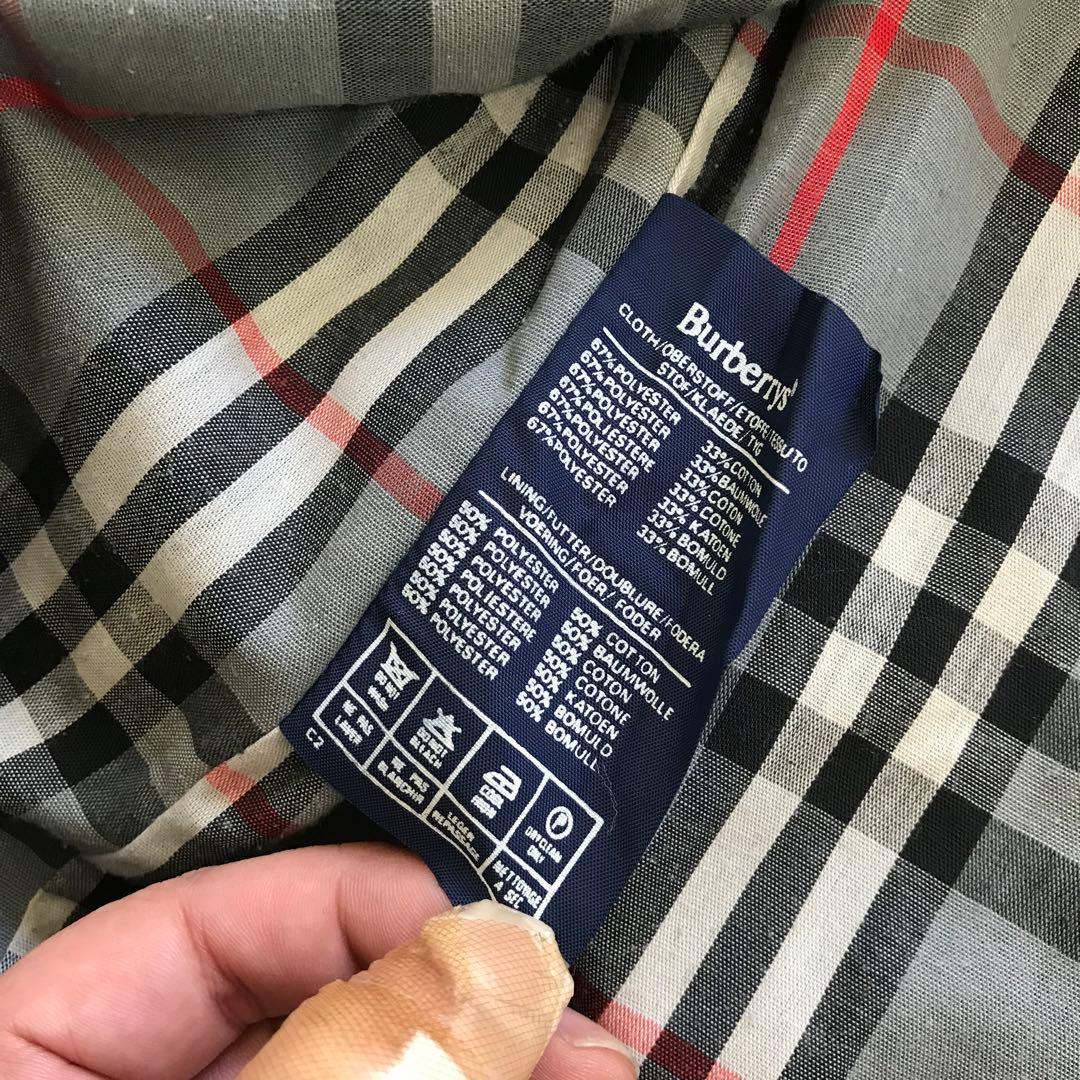 80ｓ英国製 Ｂｕｒｂｅｒｒｙ‘ｓ ノバチェック トレンチコート 希少 紺 Ｍ程