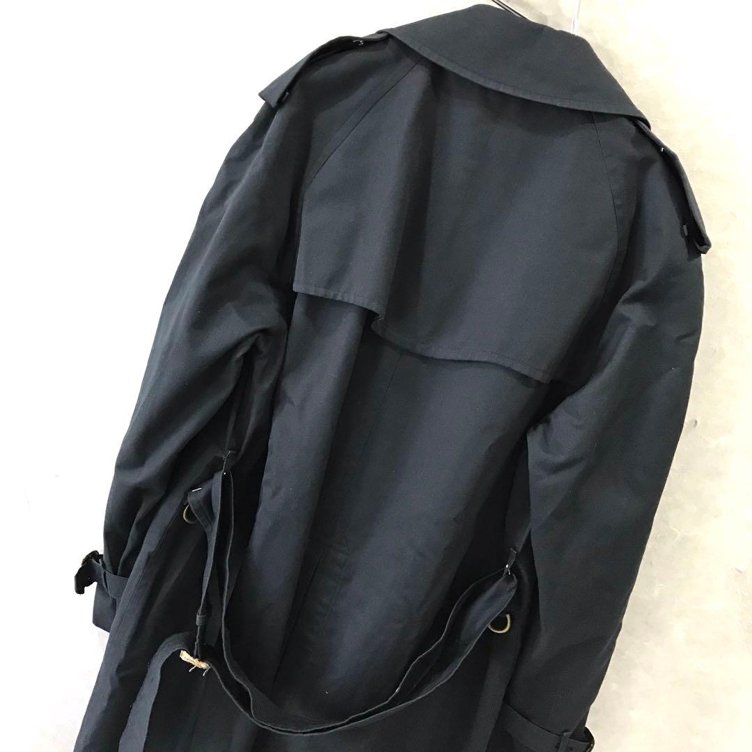 80ｓ英国製 Ｂｕｒｂｅｒｒｙ‘ｓ ノバチェック トレンチコート 希少 紺 Ｍ程