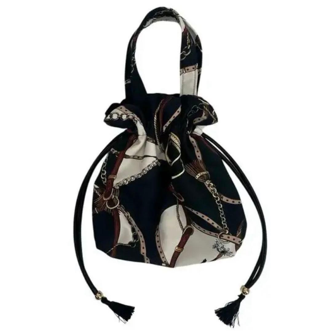 スカーフモチーフ巾着 ハンドメイド