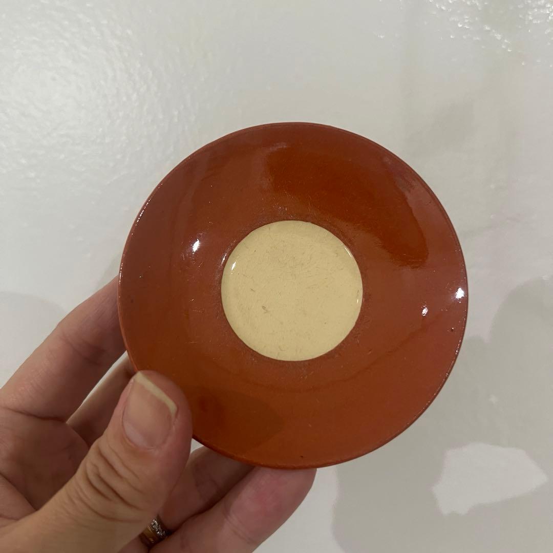 珉平焼　民平焼　淡路焼　明治　豆皿　茶托　5枚セット