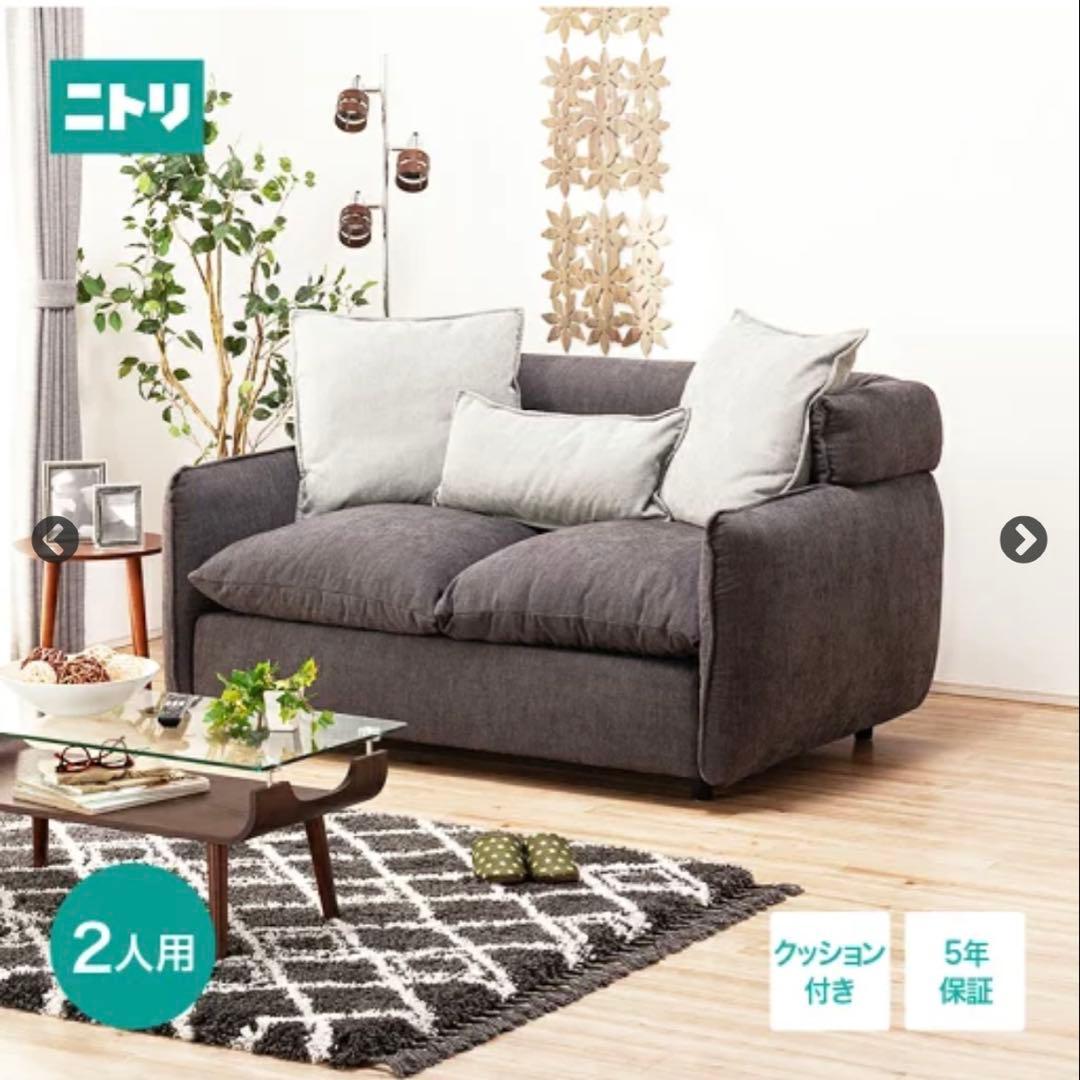 ニトリ 2人用ソファ ソフティーナ　DGY 2人掛け