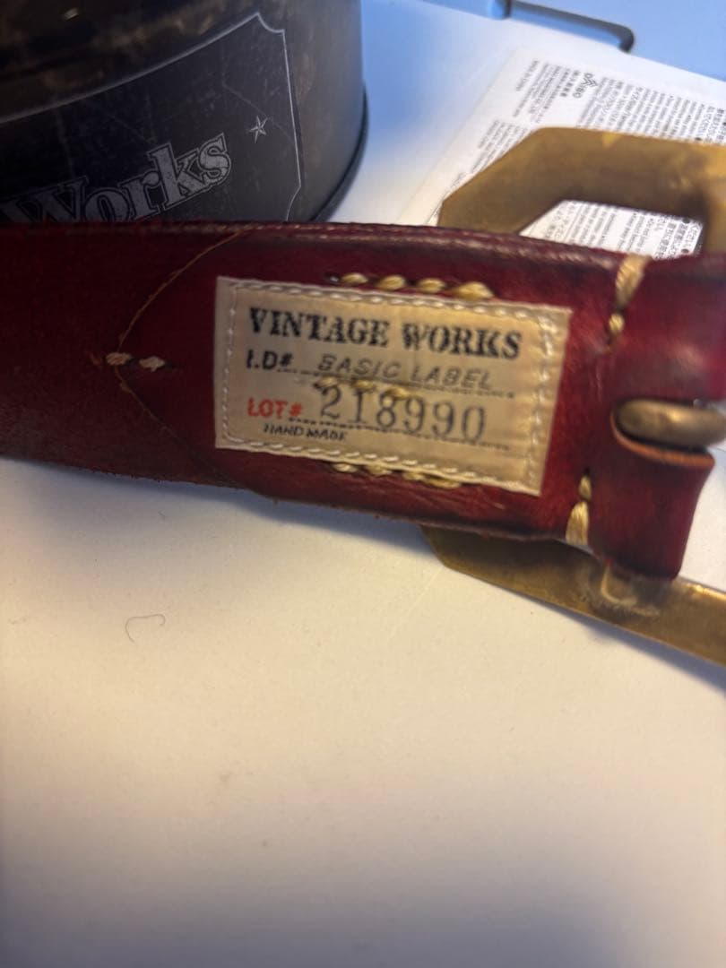 Vintage Works ワインレッド ベルト 35/89