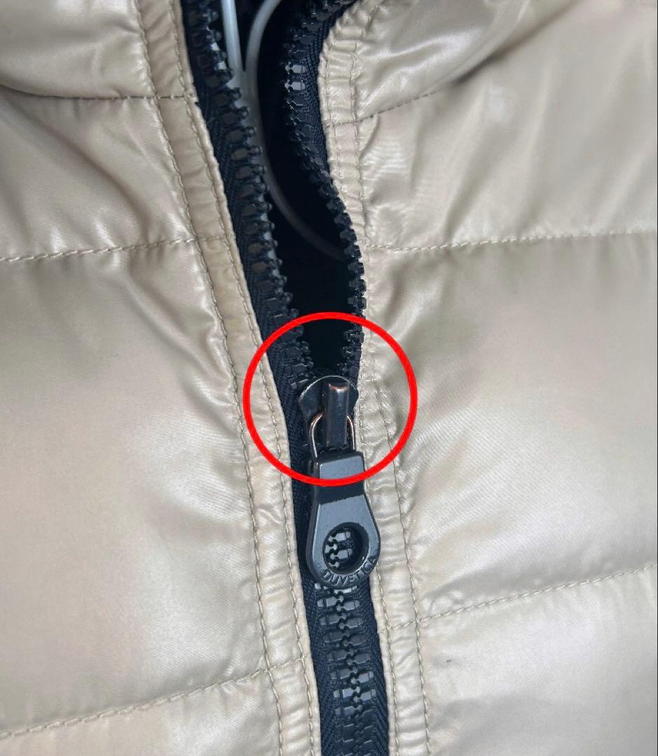 DUVETICA ACE ロングダウンコート40 ベージュ×ネイビー