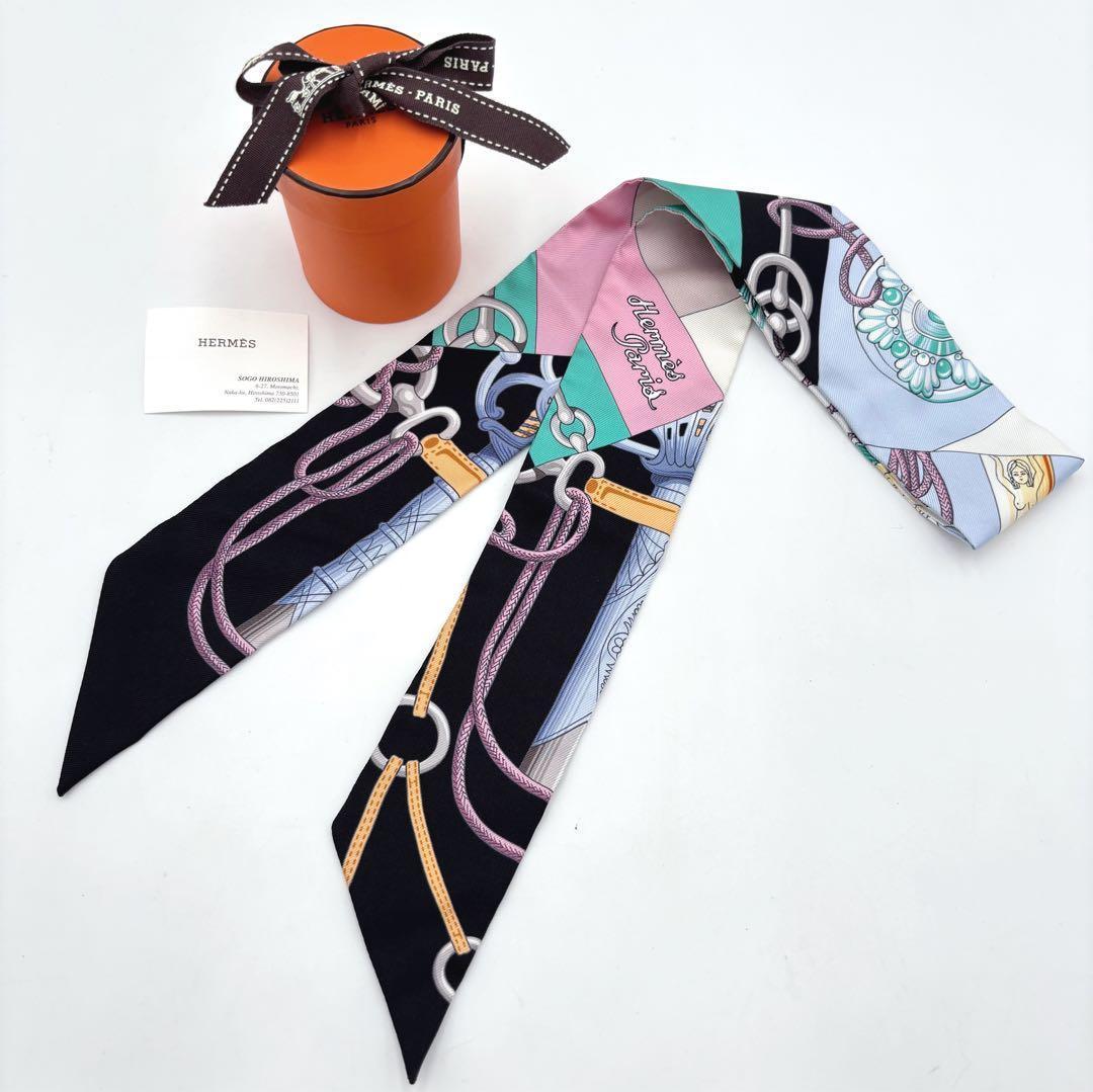 【美品】HERMESエルメス ツイリー シルク スカーフクリケティス タグ箱あり
