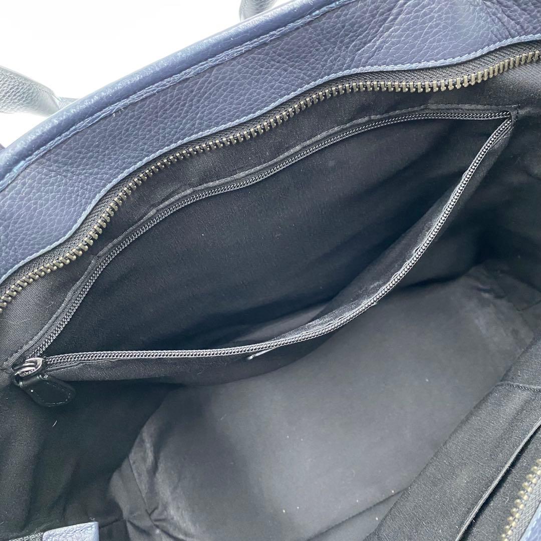 極美品✨COACH サリバン ビジネストート A4肩掛け レザー ネイビー