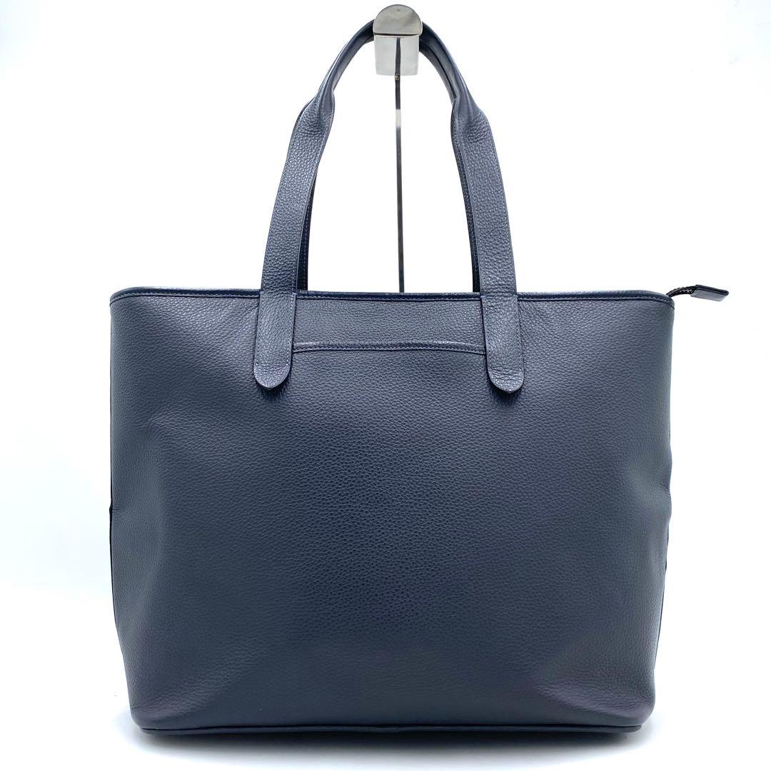 極美品✨COACH サリバン ビジネストート A4肩掛け レザー ネイビー