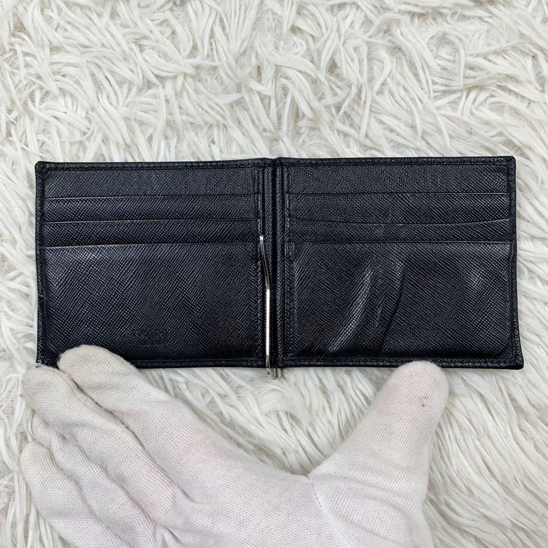 【✨付属品完備✨】 プラダ メタルロゴ マネークリップ ブラック