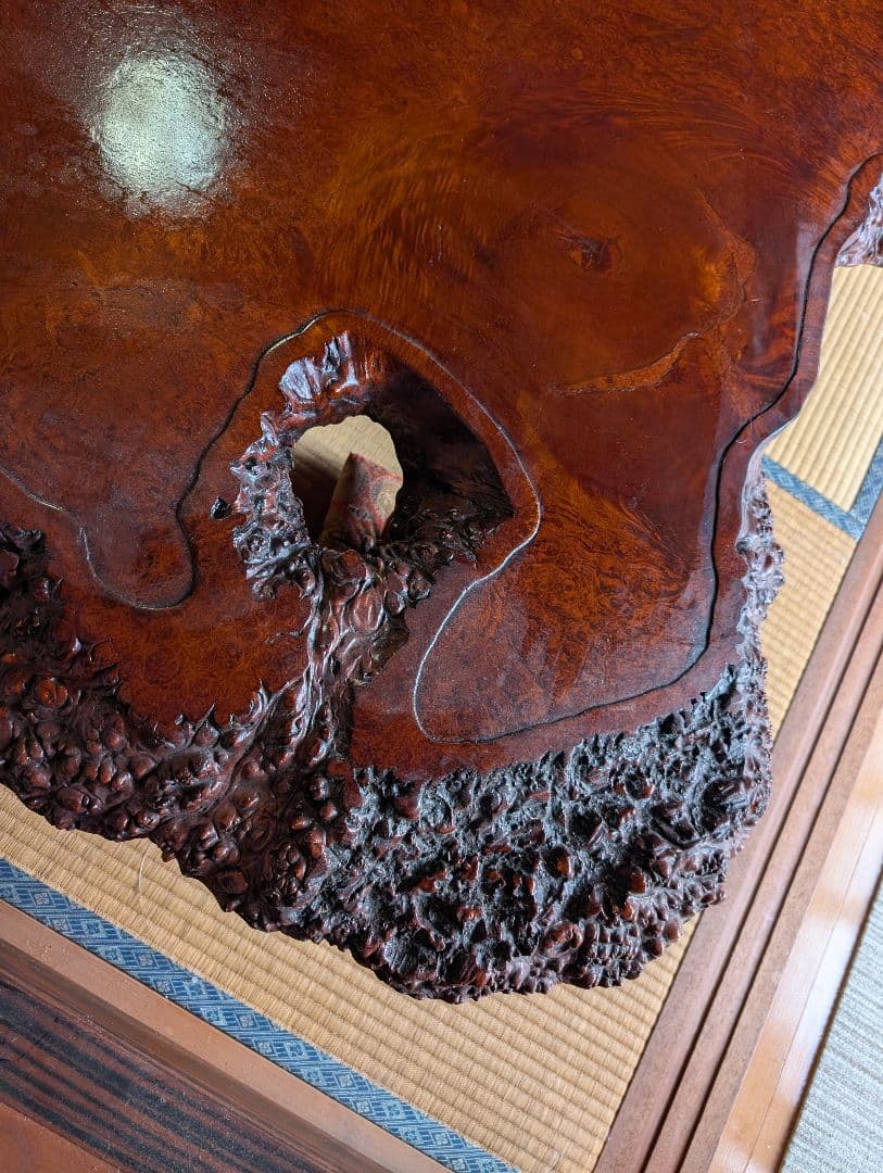 天然木製 光沢座卓