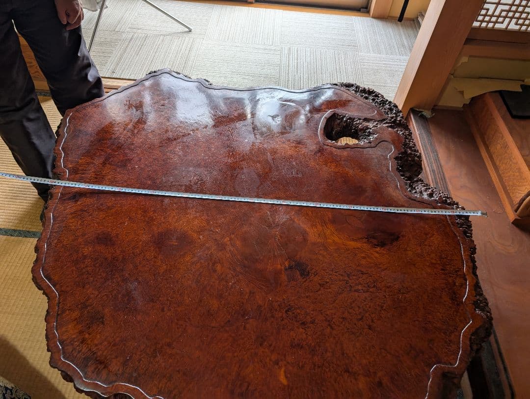 天然木製 光沢座卓