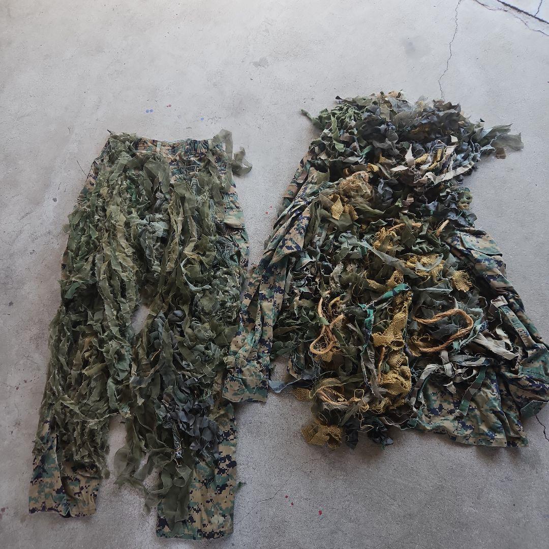 スナイパー　実物服使用　ギリースーツ　上下セット