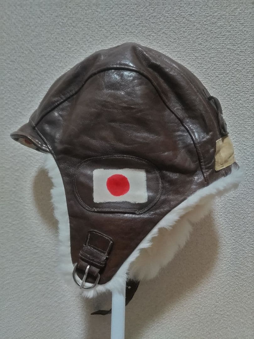 日本海軍　航空隊　飛行帽　複製品　マフラー（代用品）付き