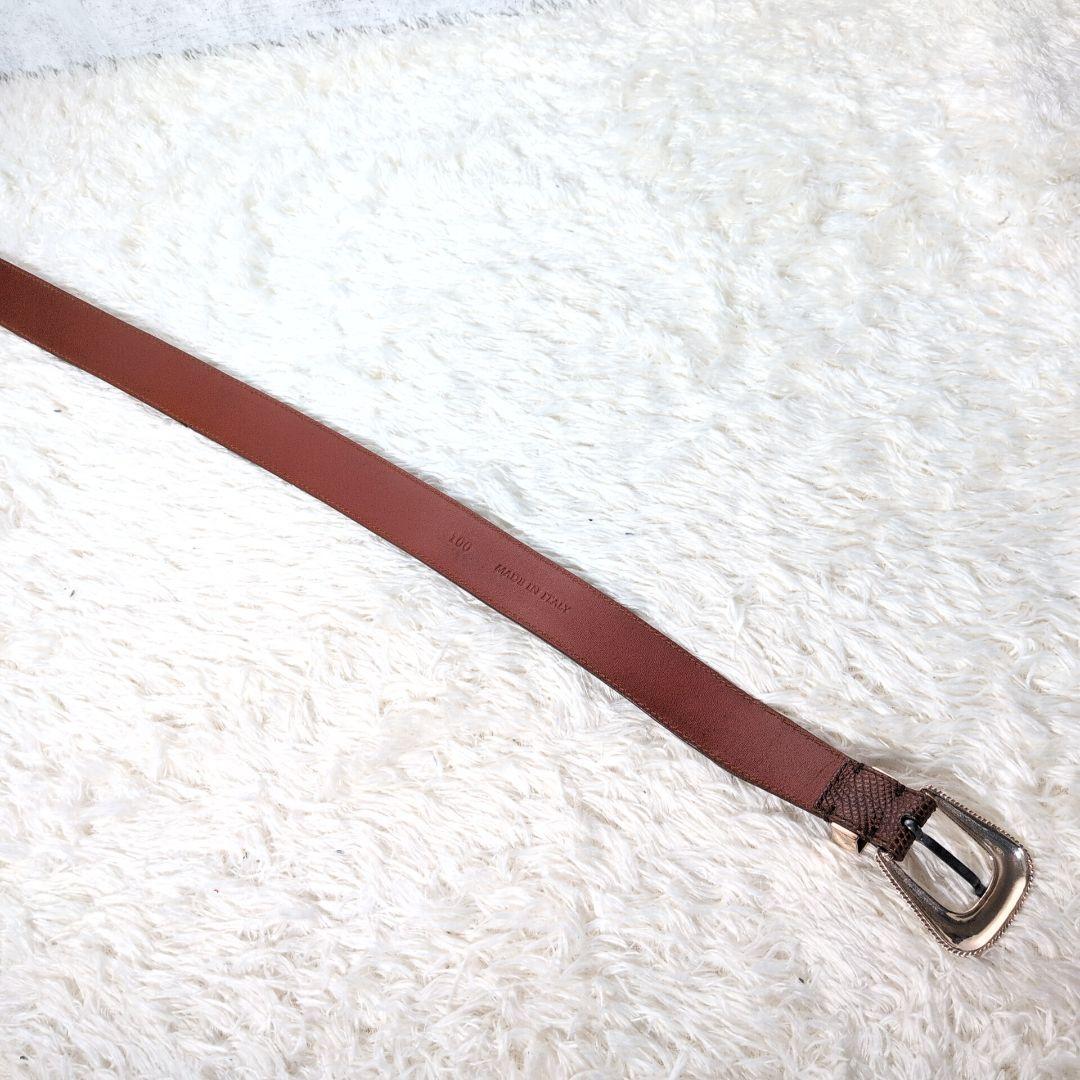 【箱,保存袋付き 美品】ブルネロクチネリ　プンターレ　ベルト　SV800　型押し