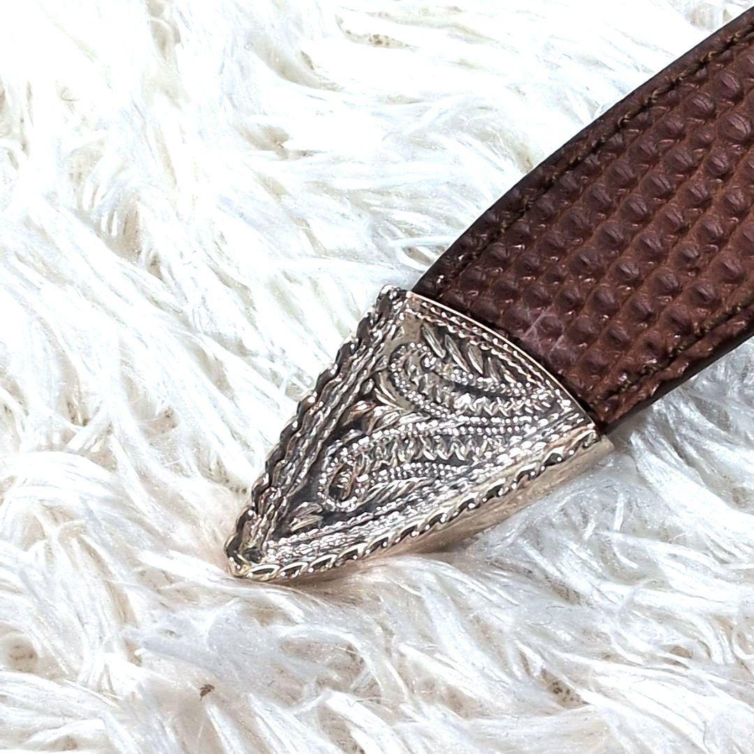 【箱,保存袋付き 美品】ブルネロクチネリ　プンターレ　ベルト　SV800　型押し