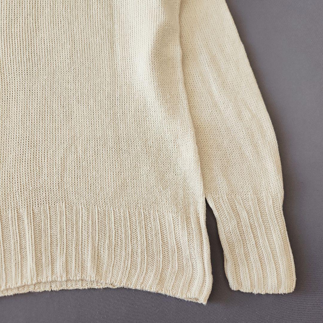 マーガレットハウエル リネン コットン ワイド ロール タートルネックニット Ⅱ