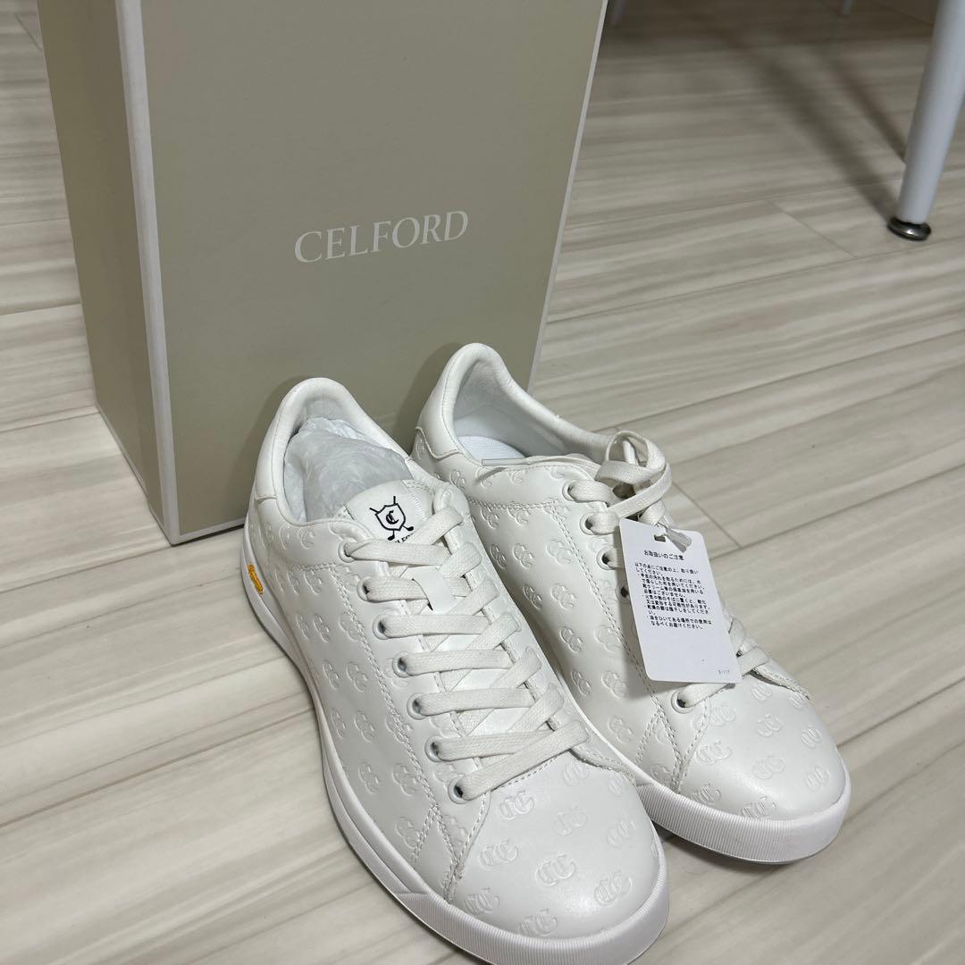定価27500円【CELFORD GOLF】　ロゴエンボススパイクレスシューズ