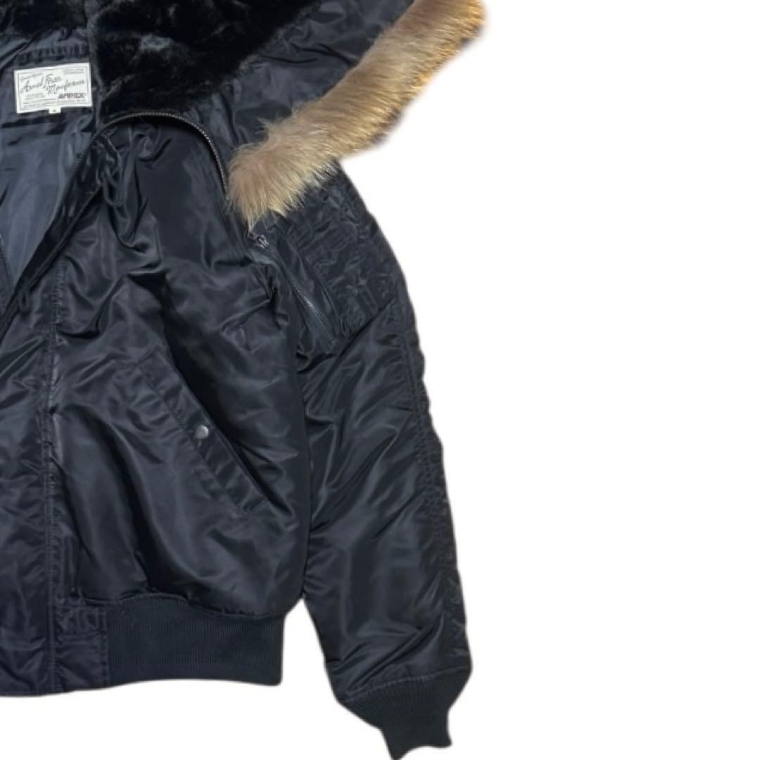 AVIREX ラクーンファー N-2B 短丈 フライトジャケット ブラック XL