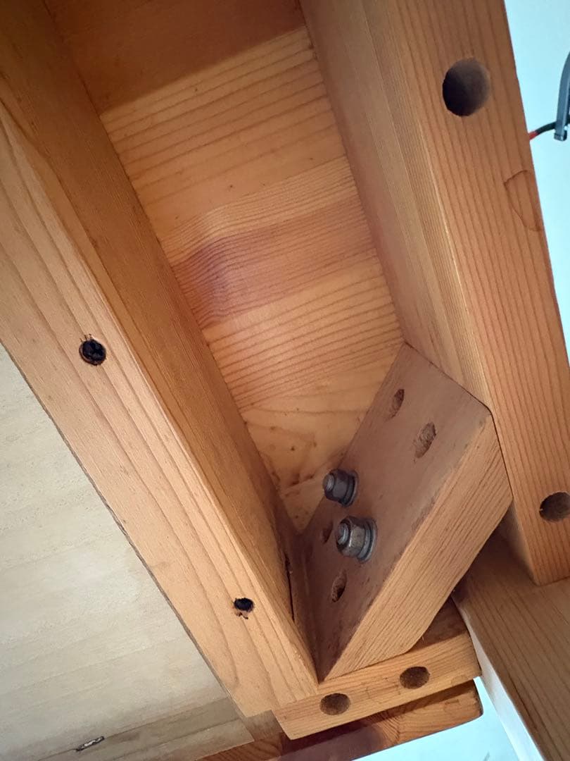 【送料込】無印良品：パイン材デスク／引き出しあり（2箇所）