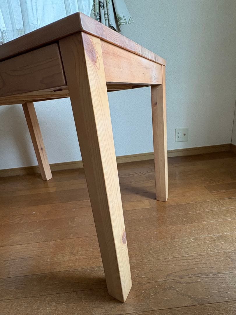 【送料込】無印良品：パイン材デスク／引き出しあり（2箇所）