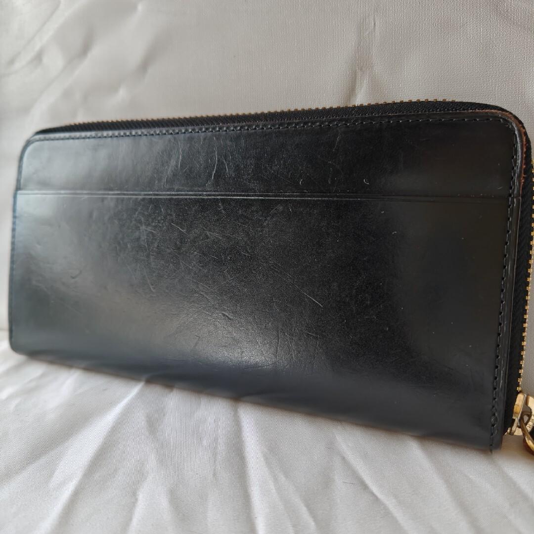 GANZO THIN BRIDEL ラウンドファスナー 長財布 黒